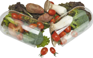 fruits and vegtables in a capsule